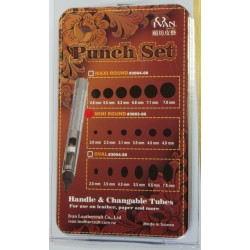 Reijitys sarja 2 - 5 mm. Reikä helposti nahkaan.